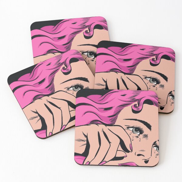 Item preview, Pink Hair crying girl comic girl designed and sold by aboniteblanc.