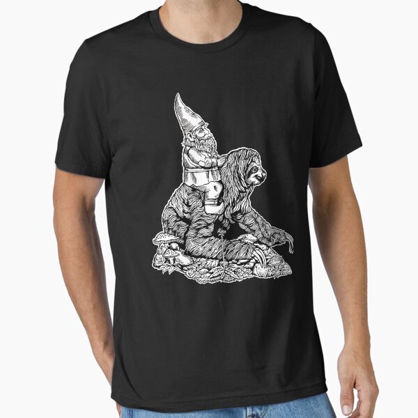 Item preview, Gnome Riding a Sloth Black and White edition designed and sold by ZugArt.