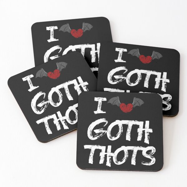 Item preview, I Love Goth Thots Flying Heart Halloween Design designed and sold by anjanaartz.