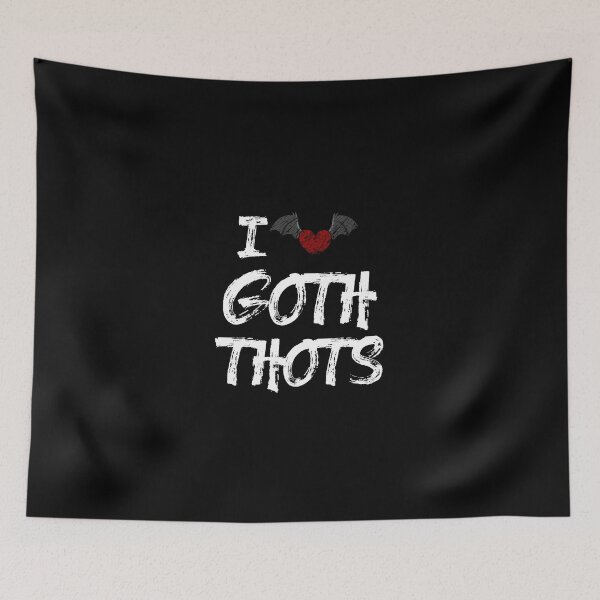 Item preview, I Love Goth Thots Flying Heart Halloween Design designed and sold by anjanaartz.