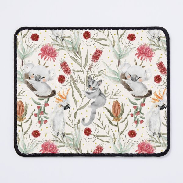Item preview, Australian Floral Pattern with Koalas Possums Cockatoos designed and sold by Jaydee001.