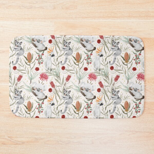 Item preview, Australian Floral Pattern with Koalas Possums Cockatoos designed and sold by Jaydee001.