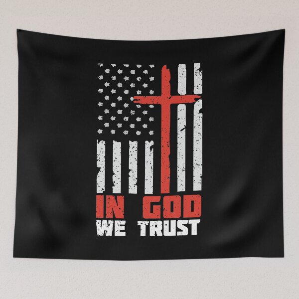 Item preview, In God We Trust American Flag with Cross gift design designed and sold by Sheepherder120.