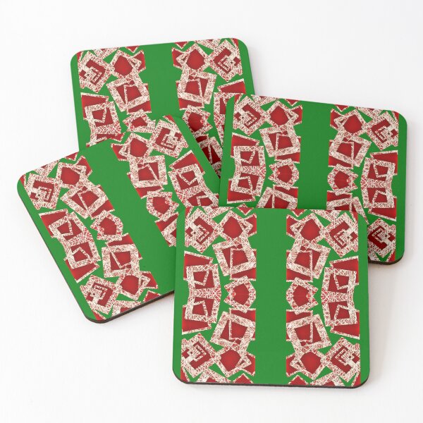 Item preview, Banded Lines - Red Green Christmas Ribbons designed and sold by amoribella-blue.