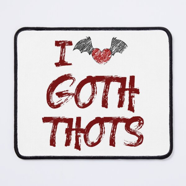 Item preview, I Love Goth Thots Flying Heart Halloween Design White designed and sold by anjanaartz.