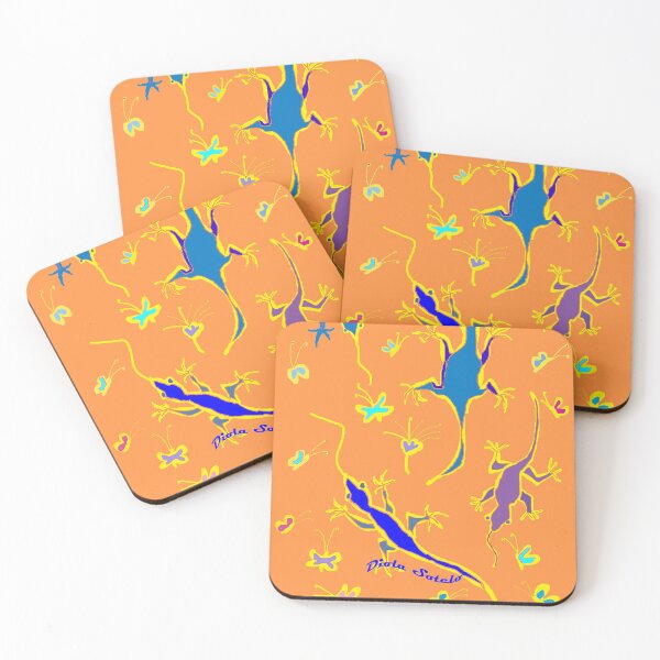 Item preview, Blue lizards and butterflies designed and sold by Diola Sotelo.