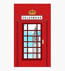 England Classic British Telephone Box Minimalist Photographic Print