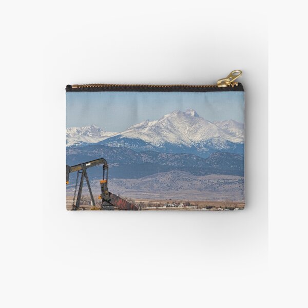 Item preview, Oil Well Pumpjack And Snow Dusted Longs Peak designed and sold by Bo Insogna.