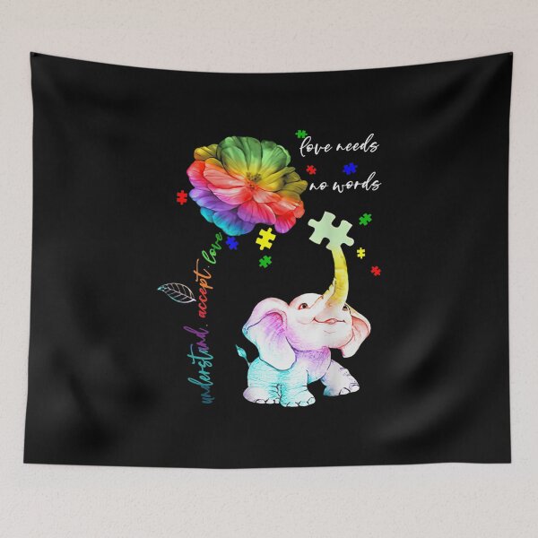 Item preview, Accept Understand Elephant Daisy Puzzle Autism Awareness designed and sold by miann4.