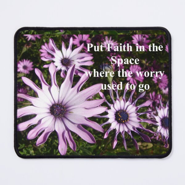 Item preview, Purple Daisy Flowers - Put Faith In the Space Where the Worry Used to Go - Inspirational Quote designed and sold by Sarah  Rajkotwala.