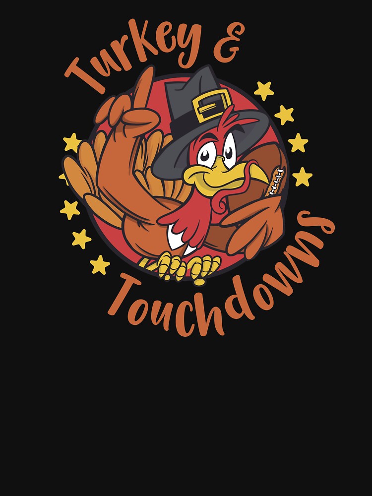 Turkey and Touchdowns / Thanksgiving Day Football Game Art design