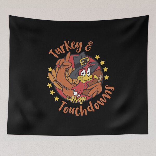 Item preview, Turkey and Touchdowns / Thanksgiving Day Football Game Art design designed and sold by CreatedByHeidi.