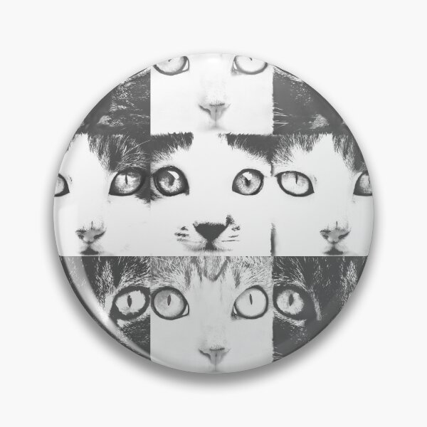 Item preview, Black and white portrait of four cats with big eyes watching you designed and sold by Moniquitoth.