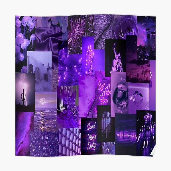 Beautiful Dark Purple Collage Design Poster For Sale By Katherine