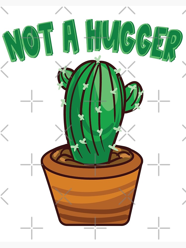 Not A Hugger Watercolor Cactus Art T Shirt