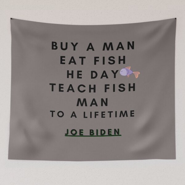 Item preview, Buy a man eat fish ,joe biden qoutes essential t-shirt Classic T-Shirt designed and sold by NIKENchop.