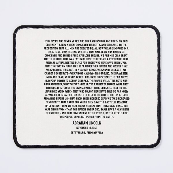 Item preview, Four Score and Seven... The Gettysburg Address / Black Text designed and sold by PEK1787.