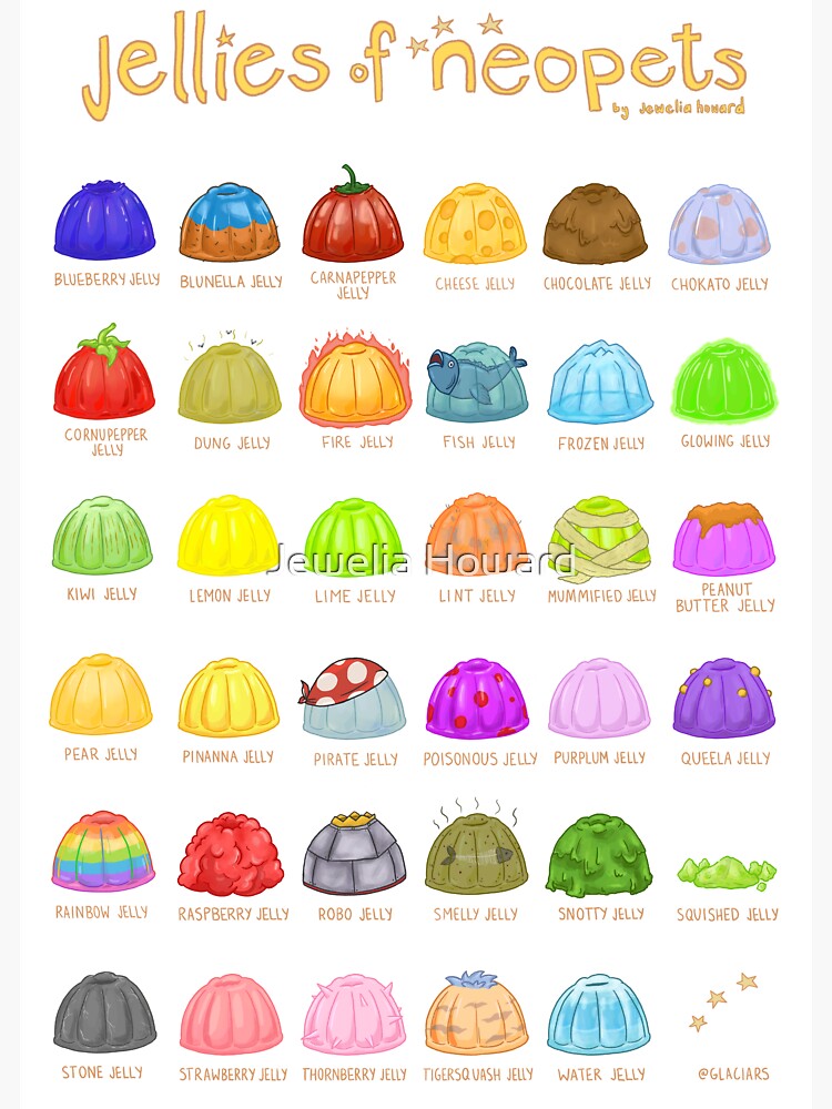 "Neopets Jellies Poster" Sticker for Sale by glaciars Redbubble