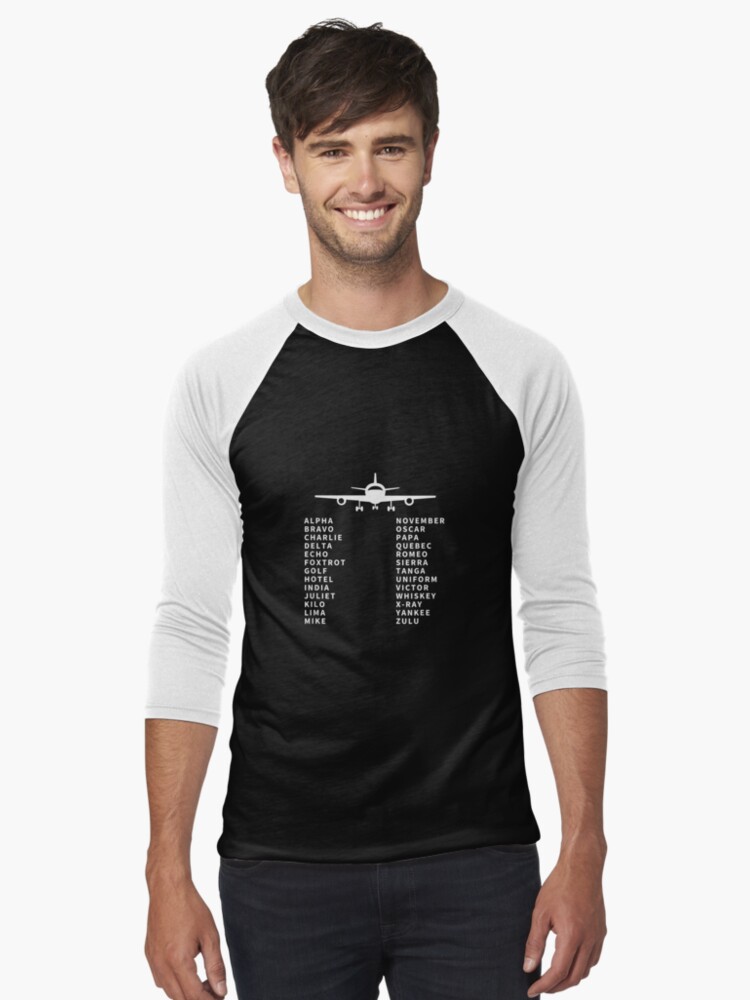 Men Pilot Phonetic Alphabet C172 Airplane T Shirt Aviation Cotton