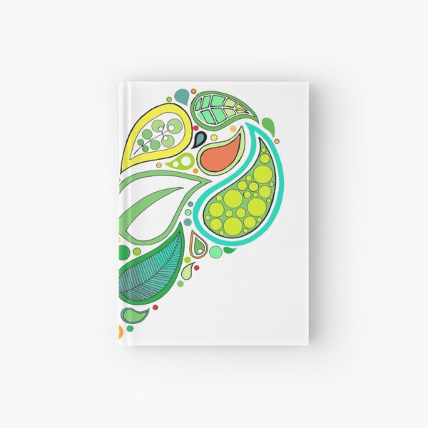 Green Leaf Heart Mandala Hardcover Journal
