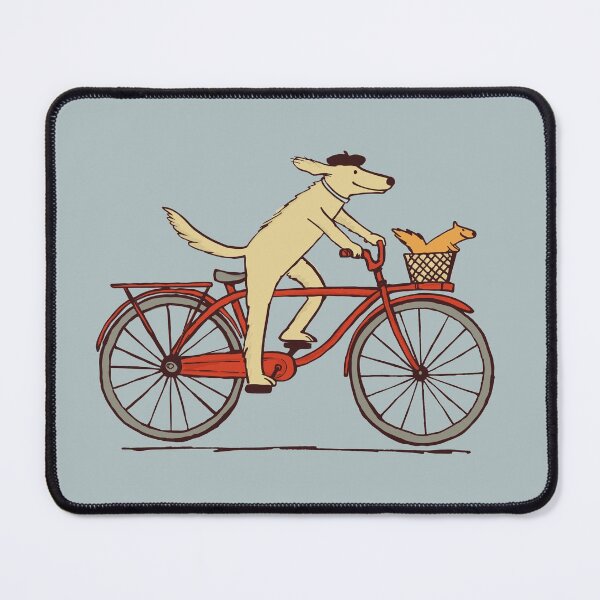 Item preview, Dog and Squirrel are Friends | Whimsical Animal Art | Dog Riding a Bicycle designed and sold by Jenn Inashvili.