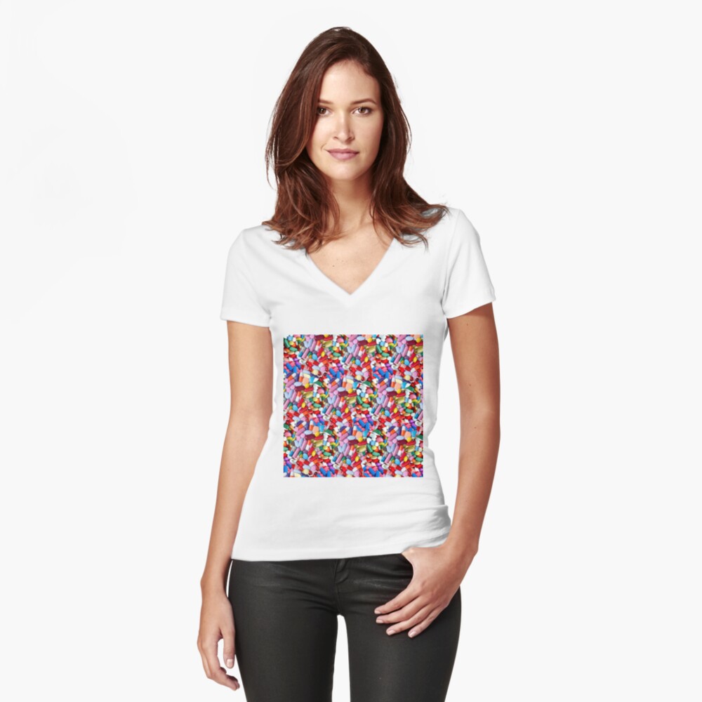 Item preview, Fitted V-Neck T-Shirt designed and sold by ogfx.