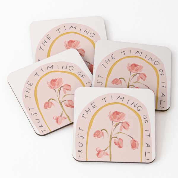 Item preview, Trust the timing of it all - vintage inspired aesthetic pink floral - inspiring positive quote designed and sold by morgansgoods.