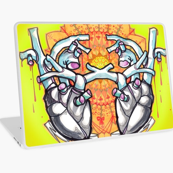 two hearts, psychedelic whovian tattoo art Laptop Skin