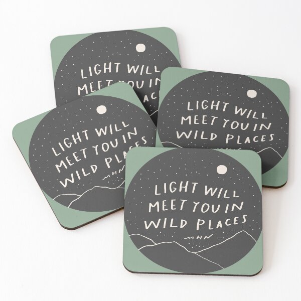 Item preview, Light will meed you in wild places - inspirational positive quote, starry night and moon designed and sold by morgansgoods.