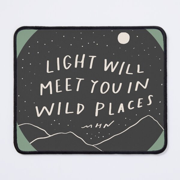 Item preview, Light will meed you in wild places - inspirational positive quote, starry night and moon designed and sold by morgansgoods.