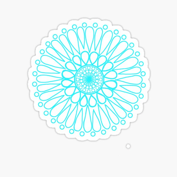 White Ice Double Sunflower Mandala Sticker