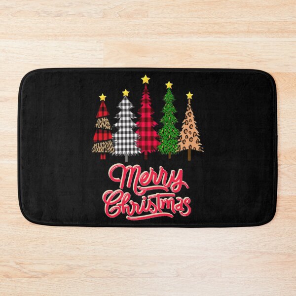 Item preview, Merry Christmas Trees Plaids, Leopard pattern designed and sold by HibbaMathews.