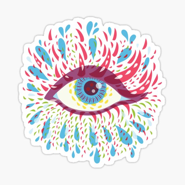 Stars Eye Trippy Psychedelic Rainbow Cute Pastel Goth Punk Square 3” Sticker