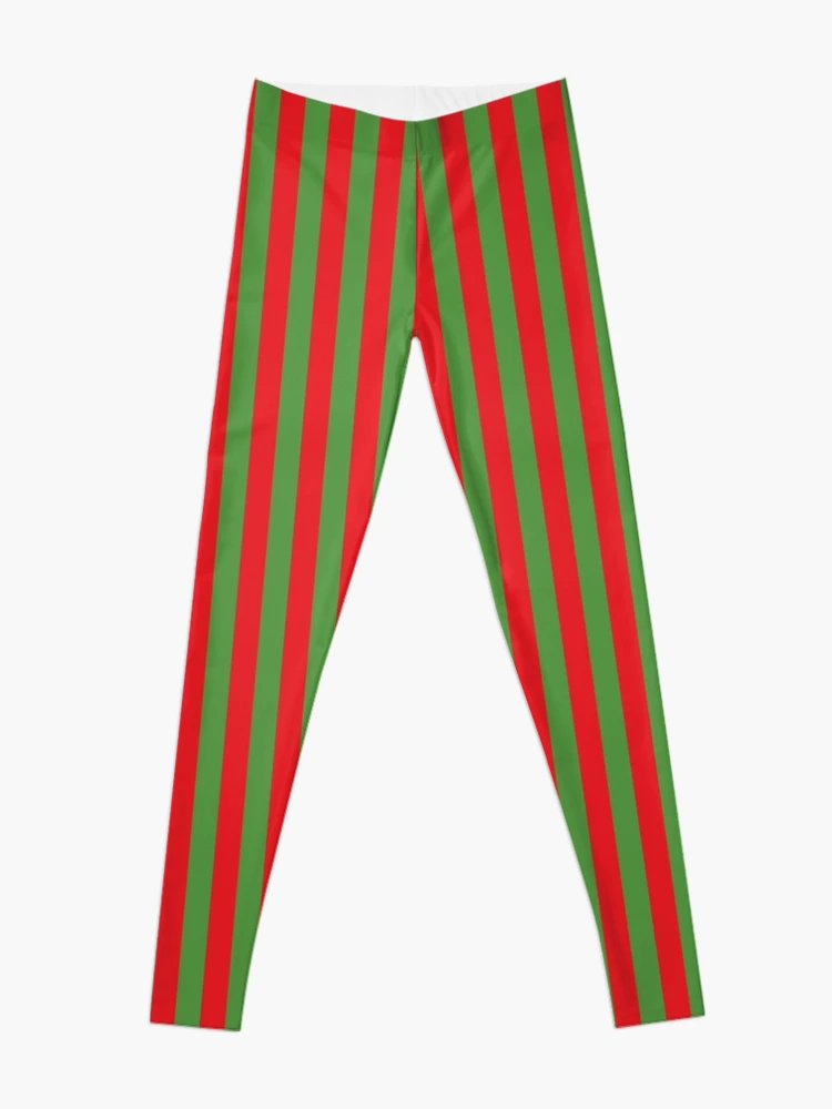 Fashion Cartoon Christmas Green Red Digital Printed Leggings