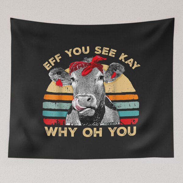 Item preview, Funny Eff You See Kay Why Oh You Cow Retro Vintage Farmer designed and sold by danitadkq9.