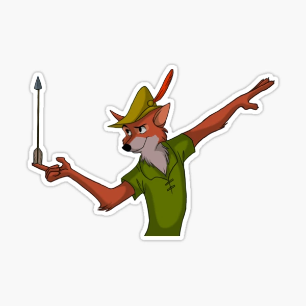 Robin hood balancing an arrow Sticker for Sale by lukeelmore0