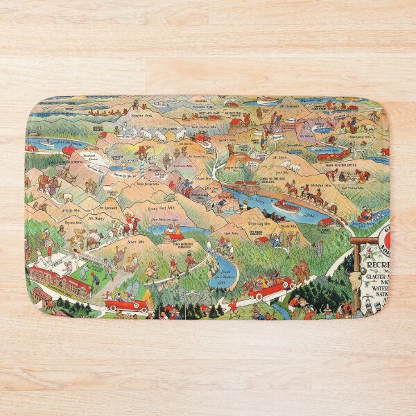 Item preview, 1927 Scheuerle Pictorial Map of Glacier National Park, Montana designed and sold by Gin  Neko.