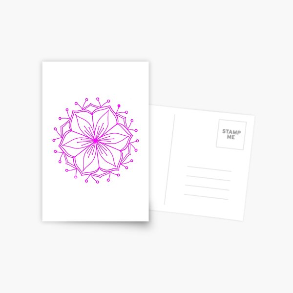 Pink Lotus Mandala Postcard