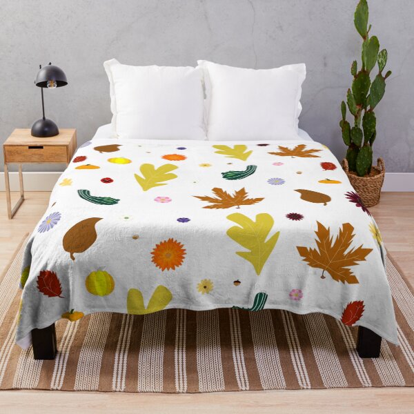 Item preview, AUTUMN - Fall Leaves, Gourds, Flowers, and Acorns Version 1 (Void White) designed and sold by CoraDaffodil.