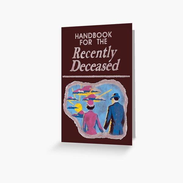 Vista previa del artículo con la obra «Manual para personas fallecidas recientemente», diseñado y vendido por timetodieoldman.
