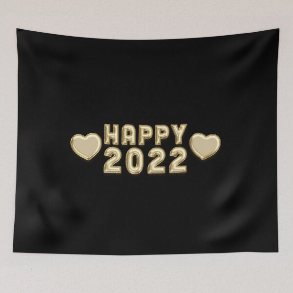 Item preview, Happy New 2022 Year Luxurious Golden Balloons Effect With Hearts designed and sold by Voyshop.