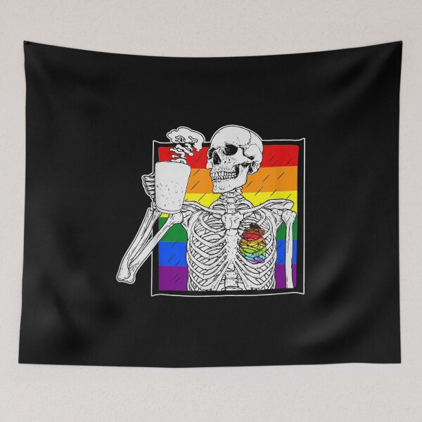 Item preview, Goth Skeleton Coffee Gay Lesbian Pride Human Heart Lgbt Ally designed and sold by angelata.