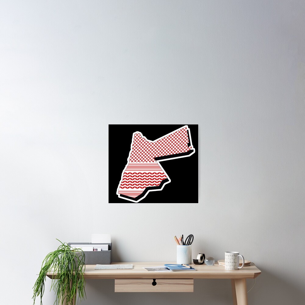 “Jordanian Shemagh Country Map” Poster by ArabicMerch | Redbubble