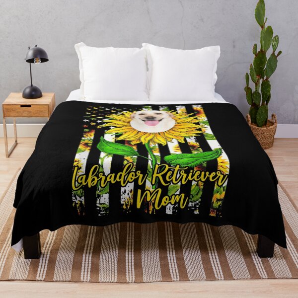 Item preview, Labrador Retriever Mom Sunflower American Flag Dog Lover designed and sold by angelata.