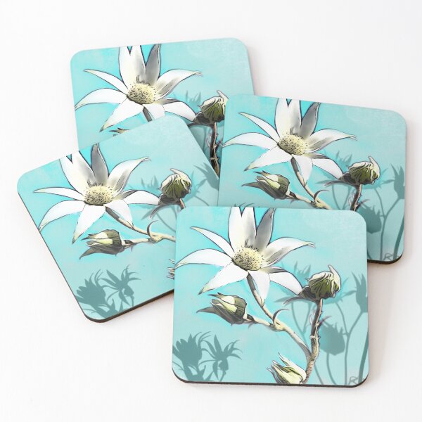 Item preview, Flannel flowers with Aqua background designed and sold by franlynch.