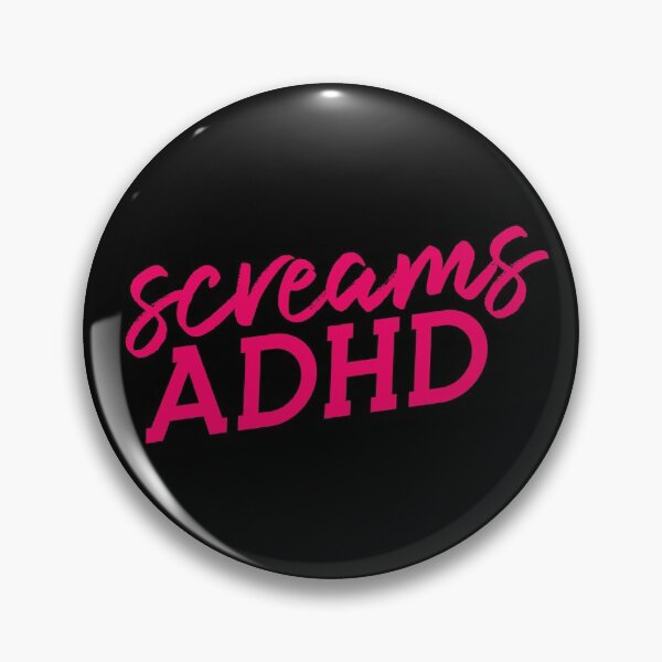 Item preview, Screams ADHD ! Attention Deficit Hyperactive Disorder Hot Red designed and sold by MJDezigns.