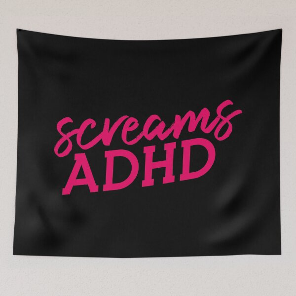 Item preview, Screams ADHD ! Attention Deficit Hyperactive Disorder Hot Red designed and sold by MJDezigns.