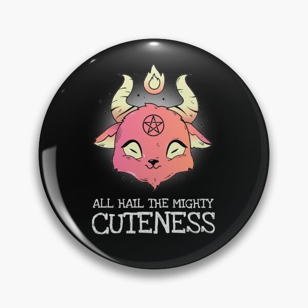 Artikelvorschau, Baphomet All Hail the Mighty Cuteness - Weißer Text entworfen und verkauft von SpookyCupcake.