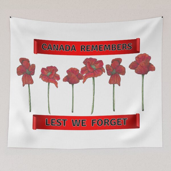 Item preview, Canada Remembers Lest We Forget Hand Drawn Poppy Line Drawing Canadian Remembrance Day designed and sold by H3designs.