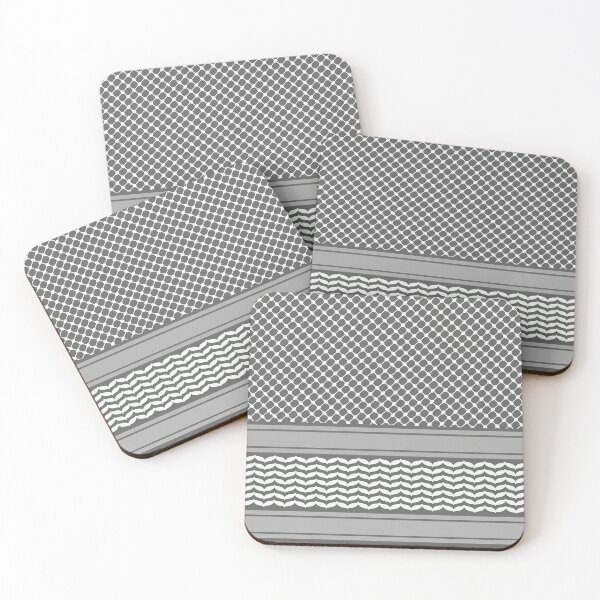 Item preview, Palestinian Keffiyeh Grey and White - كوفية  فلسطينية  designed and sold by ArabicMerch.